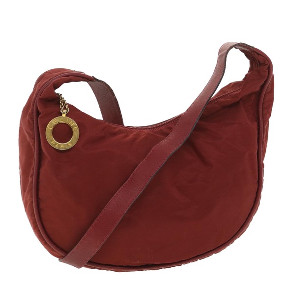CELINE Shoulder Bag Nylon Red Auth 37765 - Picture 1 of 16